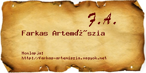 Farkas Artemíszia névjegykártya